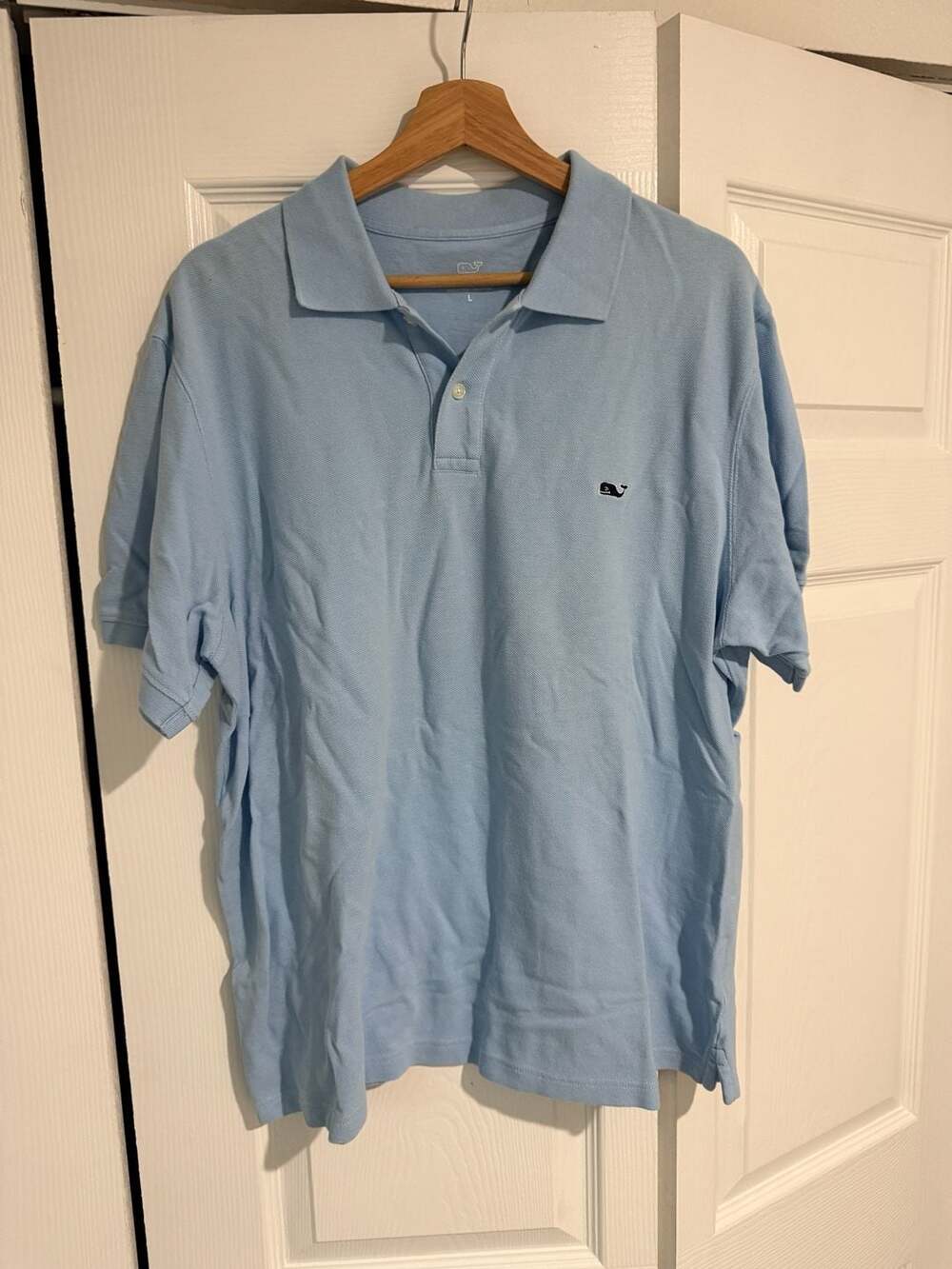 Vineyard Vines Men's Light Blue Short Sleeve Piqué Polo Shirt, Size Large